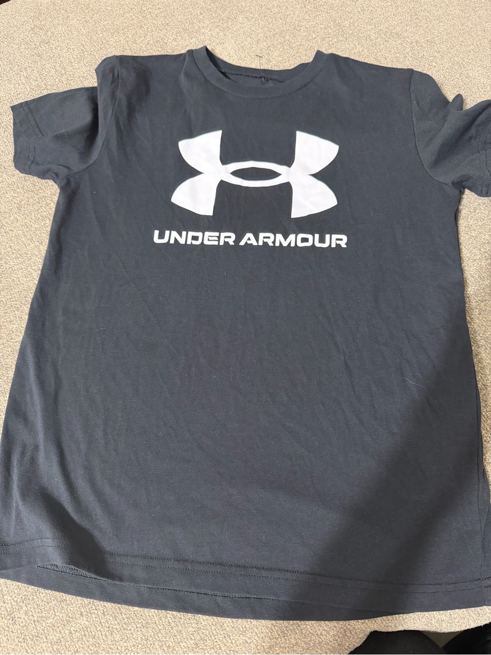 Under Armour Black Short Sleeve Tee with White Logo